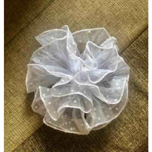 Бант для волос на резинке Горох на канве 18 см 120967