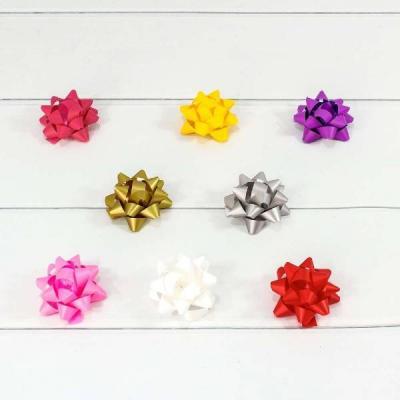 Бант-звезда 6.3 см На липучке матовые 40 шт/уп 44205 ЦЕНА ЗА УПАКОВКУ