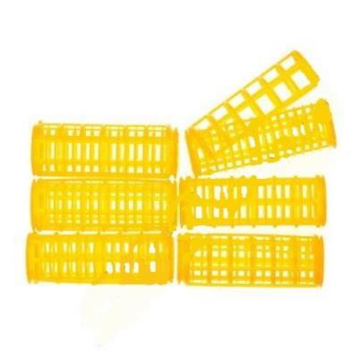 Бигуди-решетки  301-251 6 шт, желтые, диаметр 2 см, длина 6.8 см