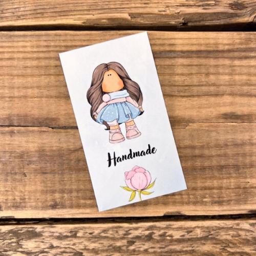 Бирка куколка голубая 9*5 см ЦЕНА ЗА ШТУКУ 19954