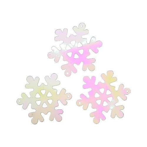 Блестки 'Снежинка' 40 мм голография белый перламутр 50 г