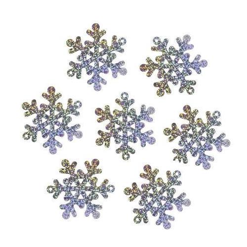 Блестки 'Снежинка' 45 мм Голография серебро 50 г