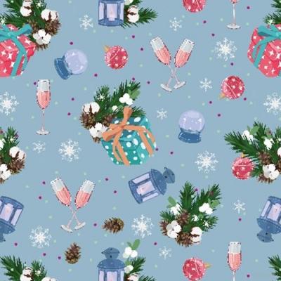 Бумага новогодняя упаковочная в листах 100*70 см 10 л/уп 530988