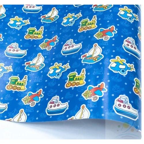 Бумага упаковочная глянцевая 70*100 см Игрушечный транспорт 1 лист 550535