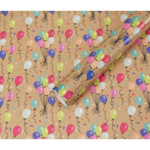 Бумага упаковочная глянцевая 70*100 см Воздушные шарики 10 л/уп 80 г/м2 50185