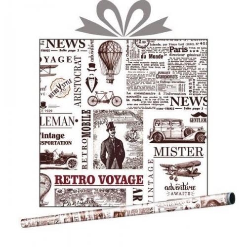 Бумага упаковочная глянцевая Аристократ 70 см*10 м 51205