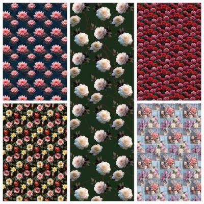 Бумага упаковочная глянцевая Цветы (25листов) 70*100 см 441727