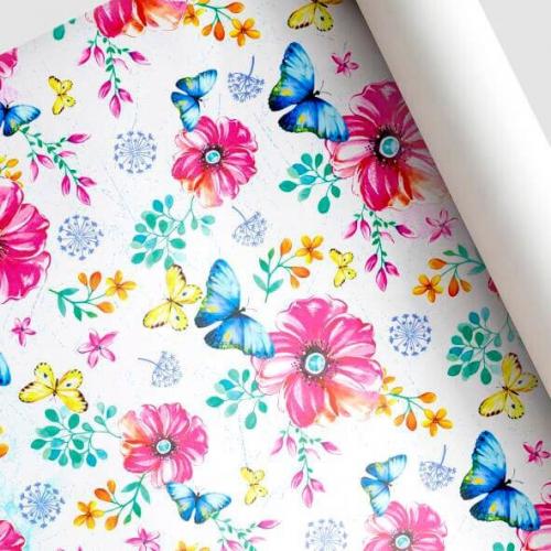 Бумага упаковочная глянцевая Мальва 70*100 см 513967