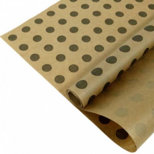 Бумага упаковочная крафт 'Горох серый' 72 см*10 м 40 г 535644