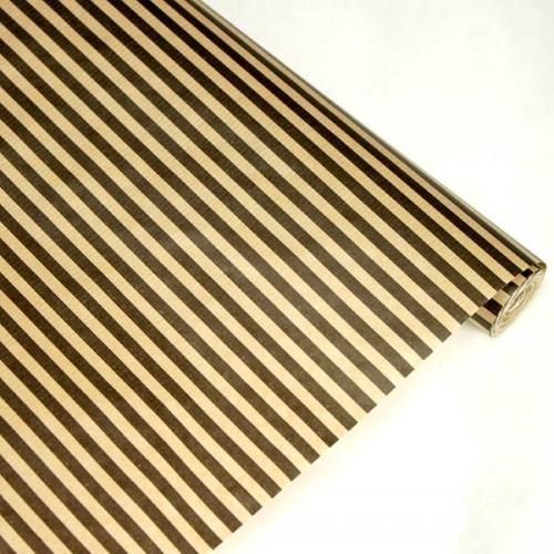 Бумага упаковочная крафт 'Полосы черные' 72 см*10 м 40 г 530383