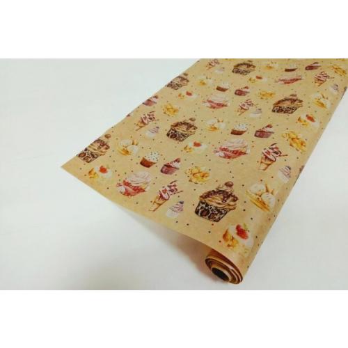 Бумага упаковочная крафт 'Сладости' 72 см*10 м 40 г 530652
