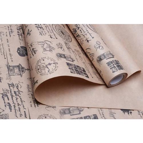 Бумага упаковочная крафт в рулоне 70 см*10 м 'Кофе' черный 70 г/м2 624012