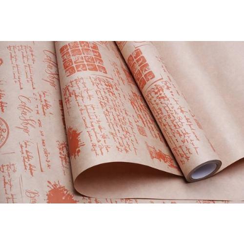 Бумага упаковочная крафт в рулоне 70 см*10 м 'Кофе' терракотовый 70 г/м2