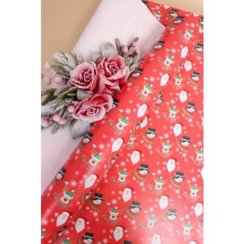 Бумага упаковочная новогодняя глянцевая 70*100 см Озорные особы 10 л/уп 568025