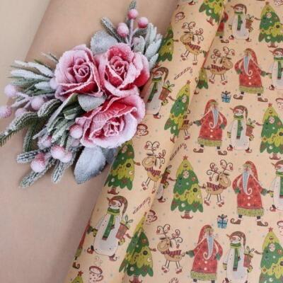 Бумага упаковочная новогодняя крафт 70*100 см Маскарад 10 л/уп 568020