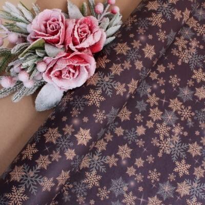 Бумага упаковочная новогодняя крафт 70*100 см Снегопад на синем 10 л/уп 568023