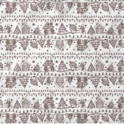 Бумага упаковочная новогодняя тишью 70 см*40 м Веселая ярмарка