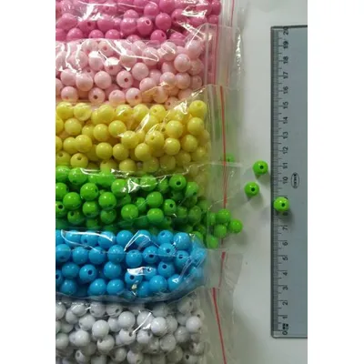 Бусины 10 мм матовые цветные 100 г 27217
