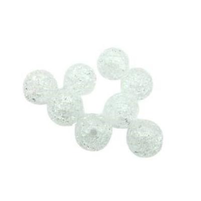 Бусины 8 мм 100 г С эффектом трещин прозрачно-белый 271593