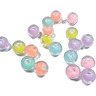 Бусины круглые 10 мм 100 г 'Бусина в бусине' ассорти 271591