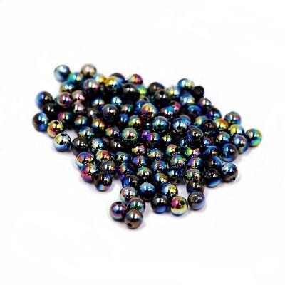 Бусины перламутр 6 мм 100 г Черный хамелеон 271472