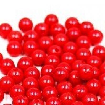 Бусины полуматовые 8 мм 100 г Красный