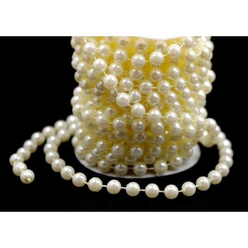 Бусины жемчуг на бобине 10 мм 10 м Молочный 271582