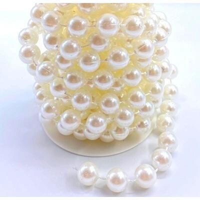 Бусины жемчуг на бобине 14 мм 5 м Белый 271580