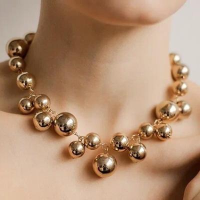 Бусы крупные шары, золото 67001
