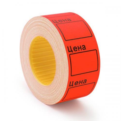Ценник-ролик 25*35 мм красные Эконом Цена за 1 ролик