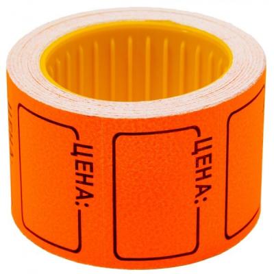 Ценник-ролик 25*35 мм Оранжевый Эконом цена за 1 ролик