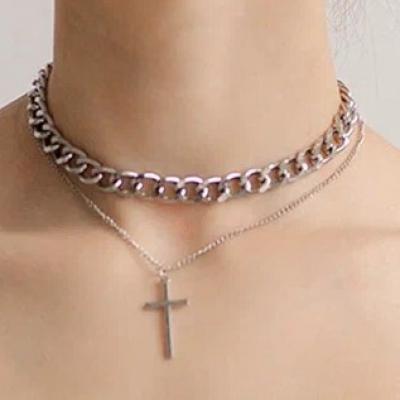 Цепочка на шею женская с крестом 67038