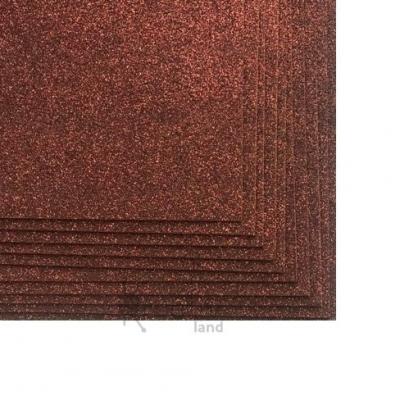 Фоамиран 30*20 см 2 мм Коричневый с блестками 10 шт/уп, цена за упаковку