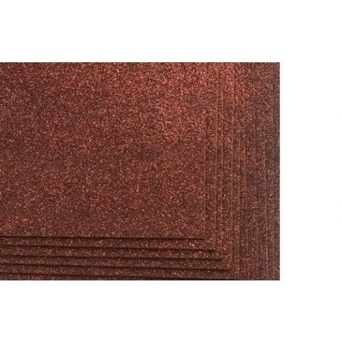 Фоамиран 50*50 см 2 мм Коричневый с блестками 10 шт/уп