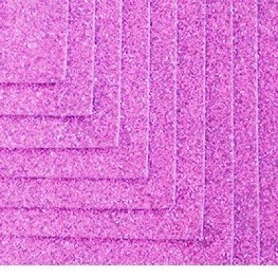 Фоамиран 50*50 см 2 мм Сиреневый с блестками 10 шт/уп