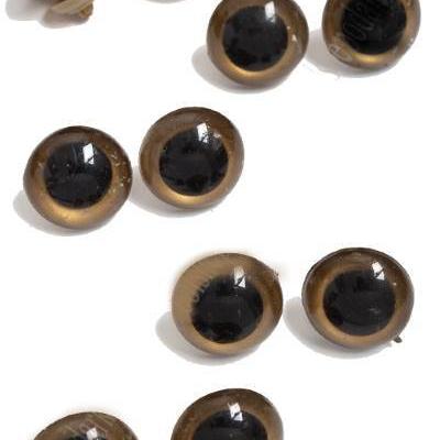 Фурнитура Глазки для игрушек 22 мм с заглушками (10 шт) золотисто-коричневый 171521