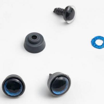 Глазки для игрушек 12 мм с заглушками (20 шт) Синий 171827