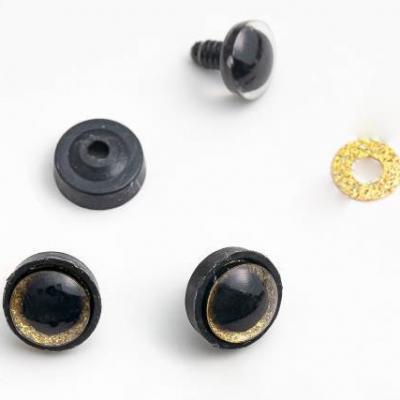 Глазки для игрушек 16 мм с заглушками (20 шт) золото 171831