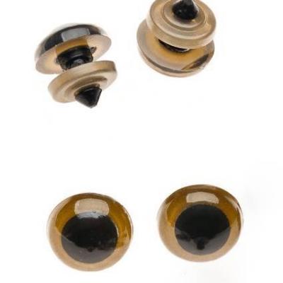 Глазки для игрушек 18 мм с заглушками (20 шт) золотисто-коричневый 171835