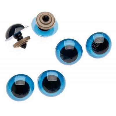 Глазки для игрушек 22 мм с заглушками (10 шт) синий 171839