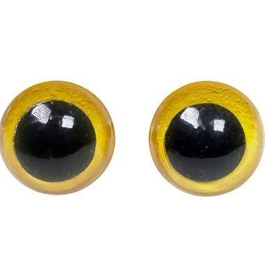Глазки круглые выпуклые 16 мм желтый 10 шт