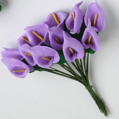 Каллы фоамиран 3*10 см (12шт) Фиолетовый 171459