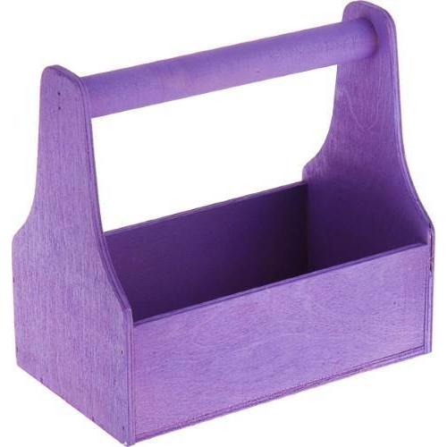 Кашпо деревянное флористическое № 1 25*12*25 см Фиолетовый 230352