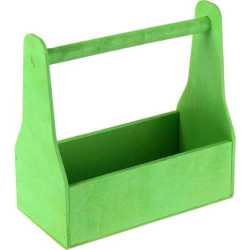 Кашпо деревянное флористическое № 1 25*12*25 см Зеленое 230354