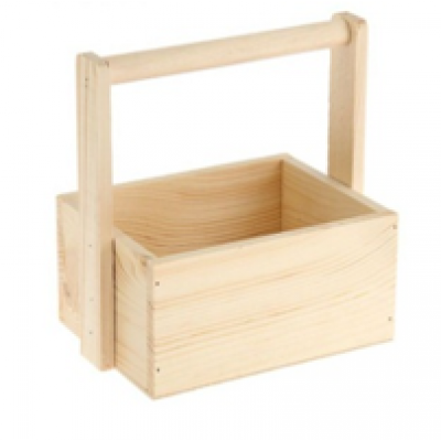 Кашпо подарочное деревянное 20*16*9.5/22.5 см Не тонированное 23042