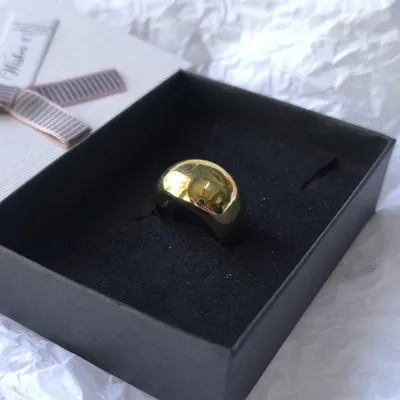 Кольцо крупное куполообразное цвет золото 85661