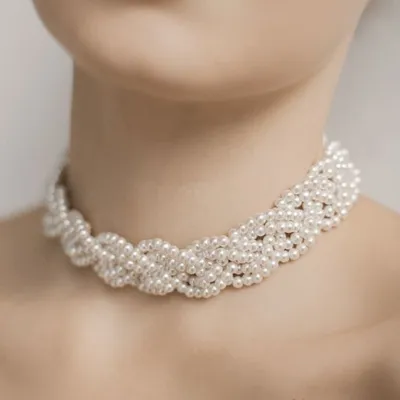 Колье многослойное жемчуг, бусы 67031