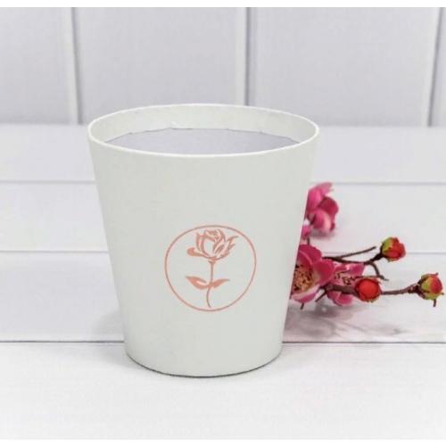 Коробка для цветов конус с тиснением 10.7*10.6 см Белый 4405821