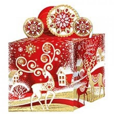 Коробка картонная для сладких подарков 10*10*11 см Красный куб 0.4 кг