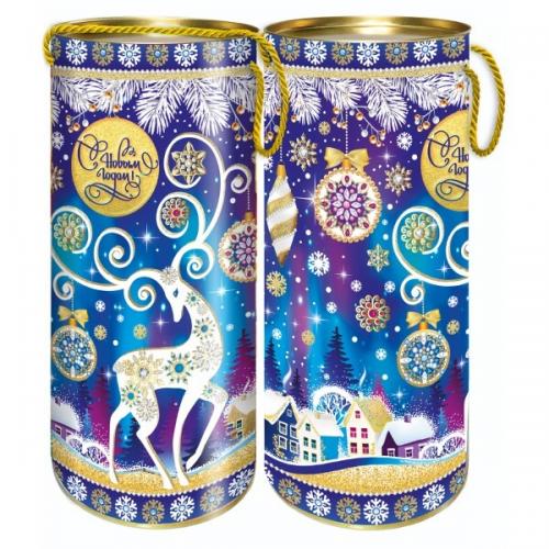 Коробка картонная для сладких подарков 12*34 см Морозная 1.5 кг